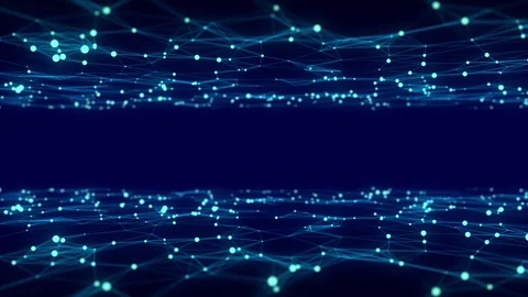 Double wave of particles and lines. Abstract background with a dynamic wave. Stock Footage 271472781