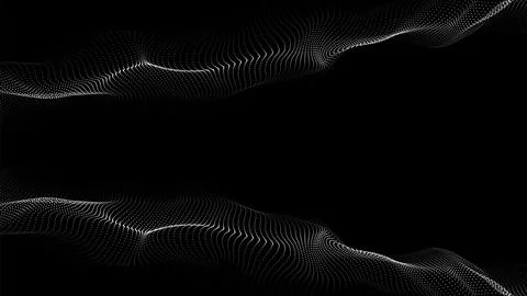 Double wave of particles. Digital wave background concept. Abstract technol.. Illustrazione stock