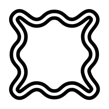 Double Wavy Frame Glyph  Decorative Curved Border Stock Illustration