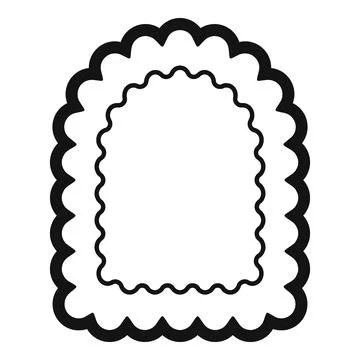 Double wavy square frame creating a decorative border Stock Illustration
