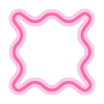 Double Wavy Square Frame Vector Illustration Decorative Scalloped Border Ab.. Stock Illustration