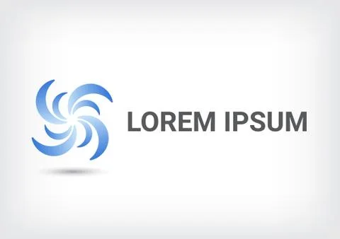 Double windmill abstract logo design template Stock Illustration