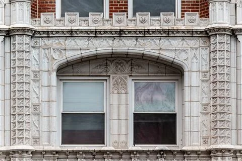 Double window with an arch. Foto stock