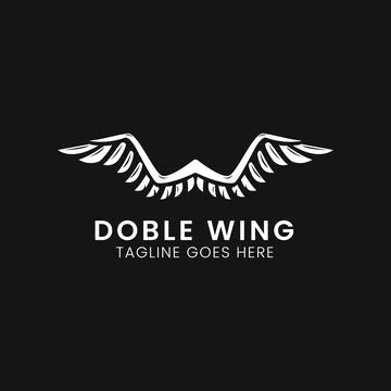 Double Wing Concept, Monogram Logo Template Stock Illustration