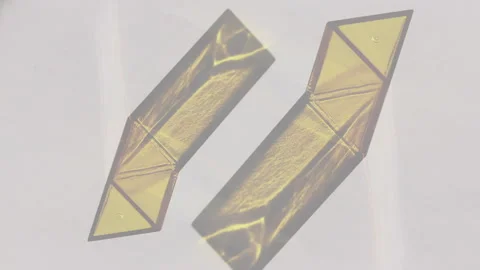 Double Yellow Geometric Objects Stock Footage 305012123