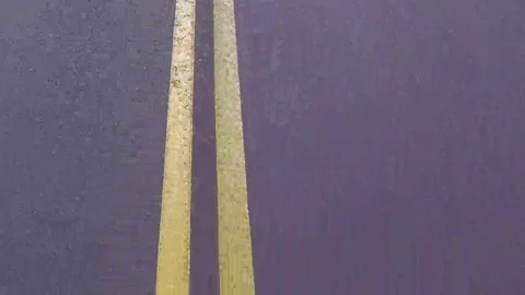 Double yellow lines Stock Footage 69153183