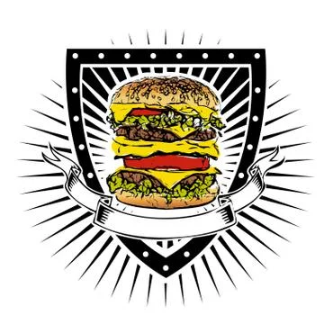 Doubleburger shield Stock Illustration