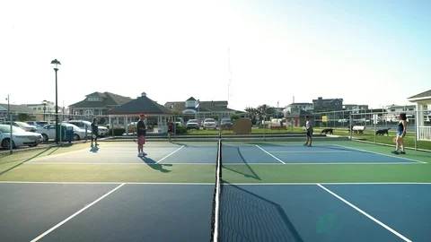 Doubles pickle ball Stock Footage 95686510