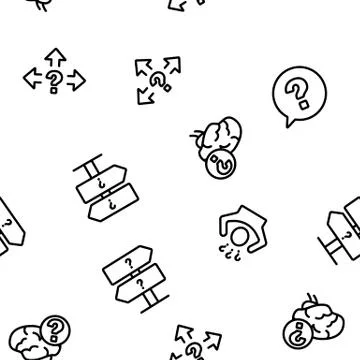 Doubt And Confusion Vector Seamless Pattern Ilustración de archivo