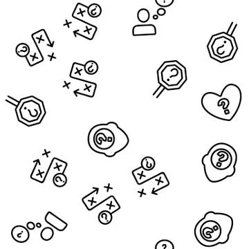 Doubt And Confusion Vector Seamless Pattern Ilustración de archivo