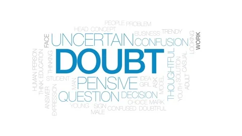 Doubt animated word cloud, text design animation. Kinetic typography. Stock Footage 77556772