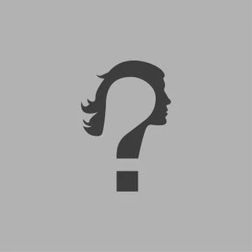 Doubt concept represented by Question mark icon in flat design isolated on gray Stock Illustration
