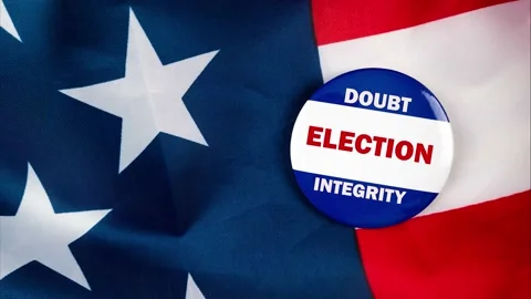 Doubt election integrity text quote on election button laying on the star spa Stock Footage 170629479