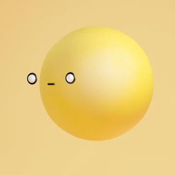 Doubt emoticon in portrait angle view. Funny cute cat face with white eyes Stock Illustration