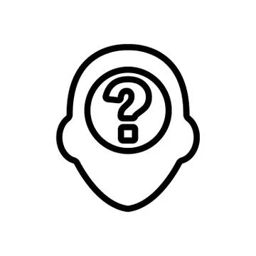 Doubt the icon vector. Isolated contour symbol illustration Stock Illustration