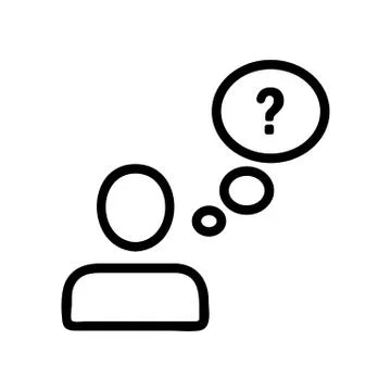 Doubt the icon vector. Isolated contour symbol illustration Stock Illustration