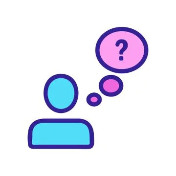 Doubt the icon vector. Isolated contour symbol illustration Stock Illustration