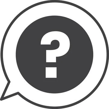 Doubt mark on text box illustration in minimal style Stock Illustration