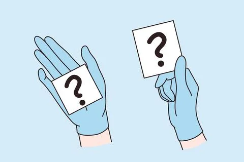 Doubt, question sign, uncertain situation concept 库存插图