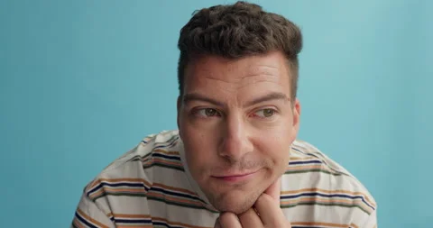 Doubt, thinking and confused man in studio for solution, problem solving or Stock Footage 264504690