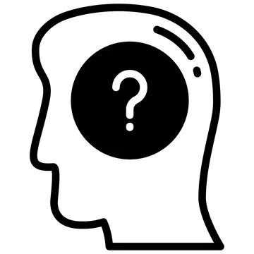 Doubt vector glyph icon, school and education icon. Stock Illustration