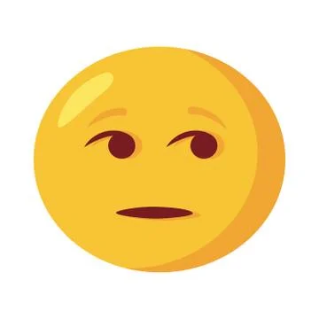 Doubtful emoji face classic flat style icon Stock Illustration