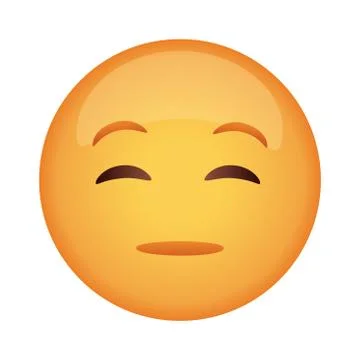 Doubtful emoji face classic flat style icon Stock Illustration