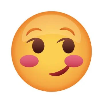 Doubtful emoji face classic flat style icon Stock Illustration