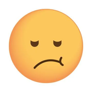 Doubtful emoji face Stock Illustration