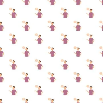 Doubtful man thinking with question mark seamless pattern Stockillustratie
