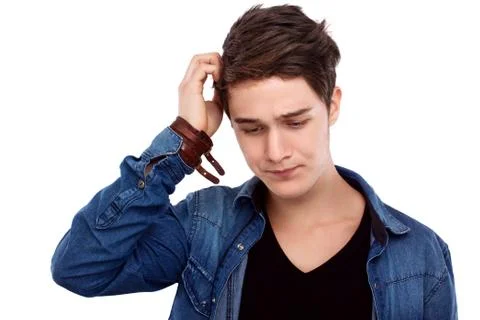 Doubtful young man 스톡 사진