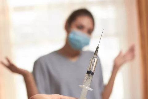 Doubts about the need to get vaccinated against the virus, why do you need va Stock Photos