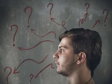 Doubts and questions Stock Illustration