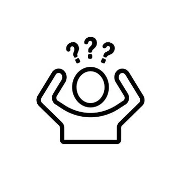 Doubts and thoughts of the icon vector. Isolated contour symbol illustration Stock Illustration