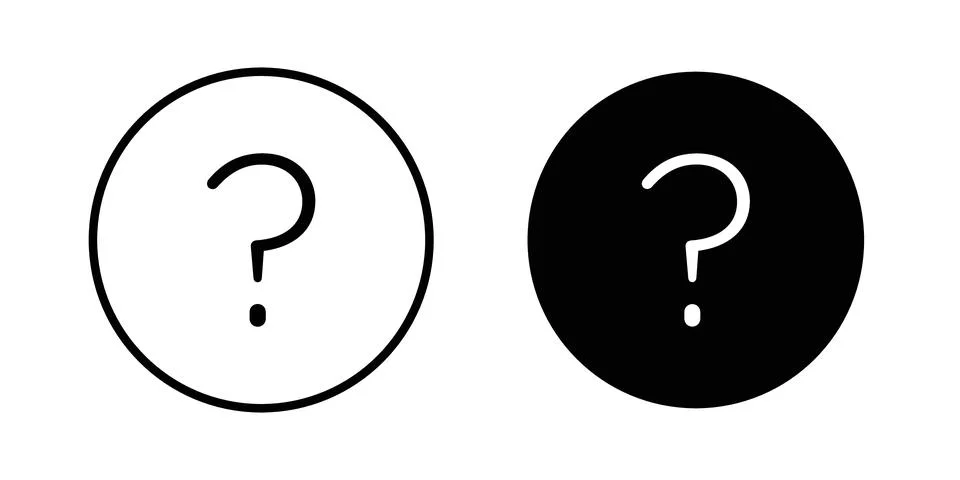 Doubts button icon illustration. Pixel perfect vector graphics Stock Illustration
