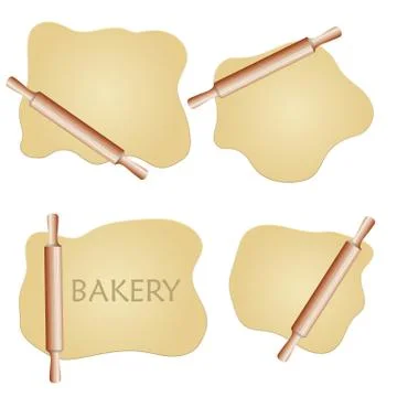 Dough and rolling pin vector illustration Illustrazione stock