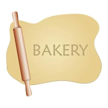 Dough and rolling pin vector illustration Stock Illustration
