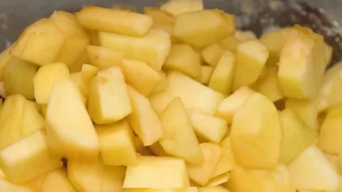 Dough with apples Stock Footage 155298572