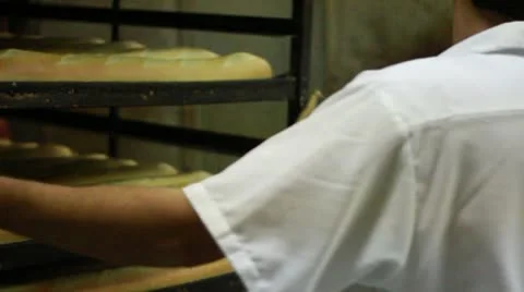 Dough Baked bread MS pulled cart Stock Footage 9469788