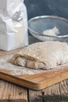 Dough for baking homemade bread. Stock Photos
