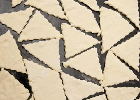 Dough on a baking sheet on the cookie Stock Photos