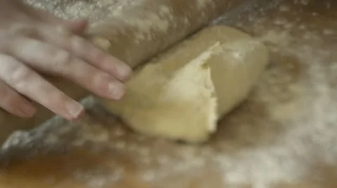 Dough being rolled Stock Footage 12591991