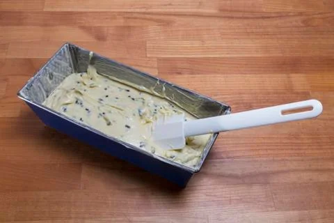 Dough in cake tin 写真素材