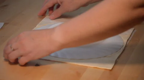 Dough In Circular Shape Stock Footage 52276054