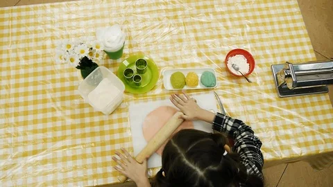 Dough for colored paste Stock Footage 107532506