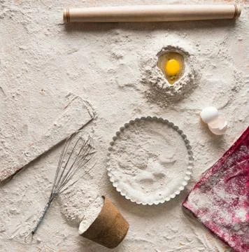 Dough composition for pies Stock Photos