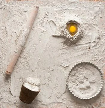 Dough composition for pies Stock Photos