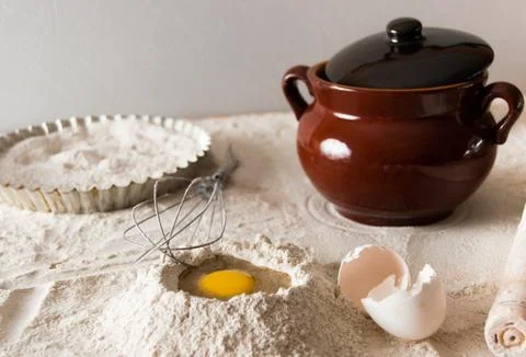 Dough composition for pies Stock Photos