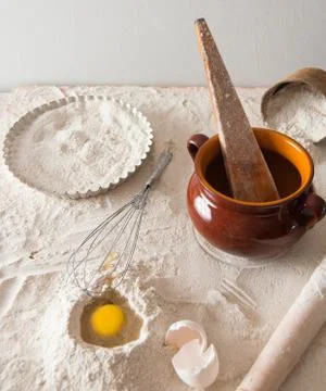 Dough composition for pies Stock Photos