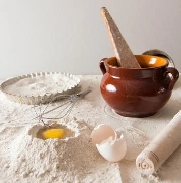 Dough composition for pies Stock Photos